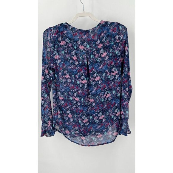 Kut From The Kloth Floral Print Bell Sleeve Sheer Blouse Size S - Picture 7 of 9